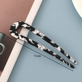 Detail of minimalist U-shaped hair pin with 11cm length and marble pattern texture - 9# (Wide) Black & White Plaid U-Shaped Acetate Hair Fork