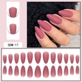 Matte almond press-on nails in dusty rose color with 24-piece full set layout - Dried Rose Color (SDM-17)
