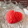 Red heart-shaped rose scented candle in 7.5cm size for romantic wedding decor - Red