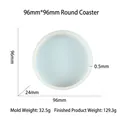 Thick round silicone mold for DIY resin coasters with dimensions 96mm by 24mm - 96mm Round Coaster Mold