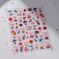 Stickers ongles 3D en relief avec petits lapins roses et motifs floraux MN-399F - Style Dessert Lapin Rose (MN-399F)
