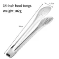 14-Zoll-Edelstahl-Küchenzange mit Abtropflöchern, 34 cm Länge und 102 g Gewicht - 201-Edelstahl / 14" / Silber