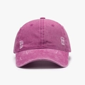Berretto da baseball magenta lavato con dettagli consumati e design con top morbido - Regolabile / Rosa Rosso