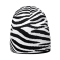 Berretto in maglia unisex con motivo zebrato bianco e nero per il calore invernale - Zebra Print
