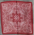 Carré de soie rouge 70x70cm avec imprimé floral cachemire blanc classique - Paisley Rouge