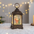 Vintage Christmas snow globe lantern with Santa Claus figurine, music box and lighting decor. - Squirrel Reading Letter (Lantern)