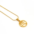Golden zodiac pendant on stainless steel snake chain with minimalist hollow design - Scorpio