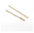 Detail of 18K gold-plated stainless steel extension chains with S.steel engraved tags - No Clasp Long Plate Extension Chain (18K Gold)