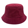 Cappello da pescatore in velluto a coste bordeaux con texture retrò minimalista per inverno - M(56-58cm) / Borgogna