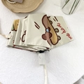 Ombrello pieghevole beige con simpatico orso marrone e stampa Me Have carina - 3 Piege Automatico / Bianco Sporco