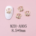 Macro detail of crown wing nail charm with pink marquise gem and gold base 8.5x9mm - Gold Base Pink Rhinestone (AH05)