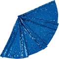 Sparkling blue sequin Christmas tree skirt decoration for festive holiday party setups - Tiffany Blue