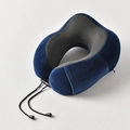 Cuscino da viaggio in memory foam blu navy con coulisse regolabile e fodera traspirante - Blu navy