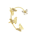 Eleganter goldener Schmetterling Ohrclip mit Zirkonia für Damen ohne Ohrlöcher geeignet - Gold I-Stil Rechts