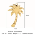 Golden stainless steel coconut tree pendant 20x14mm for DIY jewelry making - Coconut Tree (VC782) / Gold