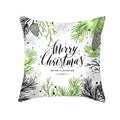 White Christmas pillowcase with green pine branches and black Merry Christmas text - Watercolor Pine Branch - White