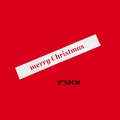 Burgundy Christmas cake banner with golden Merry Christmas text, size 8x50CM variant - Merry Christmas White