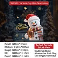 Size guide for golden Christmas tree static glass stickers featuring 3D snowman designs - Small / Sduv-487