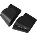 Two-piece black wall-mounted pot lid holders with U-shaped design for kitchen storage - Black
