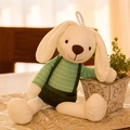 Plush bunny toy in green overalls with long ears and soft white fur for kids - 40CM / Dark Green