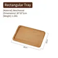 Rectangular beechwood serving tray in natural wood finish, size 30x20x2cm for coffee - Beechwood Rectangular Tray 30*20*2cm