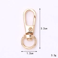 Macro detail of a 3.2cm gold star-shaped lobster clasp with dimensions and weight specs - 32mm Round Tail Plate Buckle / Gold