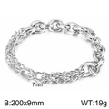 Bracelet en acier titane avec écailles de dragon en largeurs 7mm et 9mm - Argent - Style Tissé (KB135210-Z)