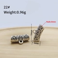 Vintage silver hollow tube bead connector for DIY jewelry with 4mm hole and 0.96g weight - Carved Connector (22#)