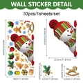 Christmas window stickers set with cartoon snowman and trees 30x60cm PVC wall decals - 30x60cm / Snowman and Christmas Elements Set (UV24Y12550T_R)