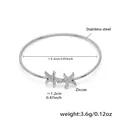 Bracciale rigido aperto in acciaio inossidabile con stelle marine e zirconi bianchi - Colore Acciaio Doppia Stella Marina (Z427)