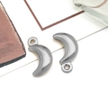 Pendentif lune en acier inoxydable argenté pour la fabrication de bijoux DIY - Lune Creuse / Acier