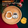 Cute bunny cookie cutter set with stamp for Christmas baking, size 3.5x4.1cm - Rabbit