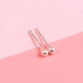 Minimalist S925 sterling silver round ball stud earrings with a polished silver finish - 925 Silver / 2.5MM Round Ball (Silver)