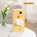Boîte à mouchoirs verticale jaune clair créative avec dessin de fille en 3D - Jaune Mangue Léger Élégant