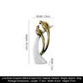 Modern white and gold ceramic love bird statues for home shelf decor, 26.5 cm height - White Gold 9122-Watching / White/Gold