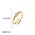 Détail bague ajustable acier inoxydable or 18K taille 2,2cm poids 1,3g avec zircons - Style Ouvert Pavé avec Pierre Principale Ovale(TR4065)