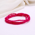 Detailed macro shot of layered handmade pink seed bead strands for beach waist chains - #29(Bright Pink)