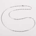 Minimalist silver square link chain necklace with high-polished stainless steel finish - 65cm / Steel