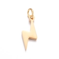 Polished gold lightning bolt charm pendant made of stainless steel for DIY jewelry - Flash / Gold