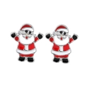 Christmas Santa Claus stud earrings with red and white enamel on a white background - A138-30 Santa Claus