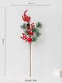 56cm artificial Christmas pine branch with red berries and pinecones for tree decoration - Style A