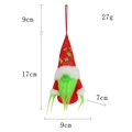 Gnomo de Navidad de felpa con barba verde, estampado Merry y cuerda roja, altura 17cm - Sombrero Rojo Hombre