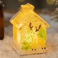 Luminous Christmas mini house decoration with reindeer and tree pattern in warm light - Transparent Light Reindeer House