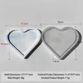 Heart-shaped silicone resin coaster mold with marble-textured tray and dimensions - Heart Shape J-266