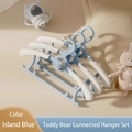 Island blue bear-shaped adjustable kids hangers with space-saving stackable hook feature - Monet Blue
