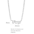 Silver 316 stainless steel Virgo zodiac pendant necklace with 40cm adjustable chain - Virgo / Steel