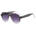 Occhiali da sole aviator con montatura grigia trasparente e lenti viola sfumate - Montatura Grigio Trasparente Lenti Grigio Sfumato