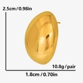 Detaillierte Größentabelle für goldene Tropfenohrringe aus 304 Edelstahl mit Maßangaben - Ein Paar / Gold