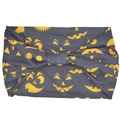 Fascia Halloween grigio scuro con motivo zucca gialla e dettaglio nodo centrale - Giallo