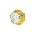 Faceted yellow crystal large hole bead with silver metal core for charm bracelets - Style 12 (Yellow)